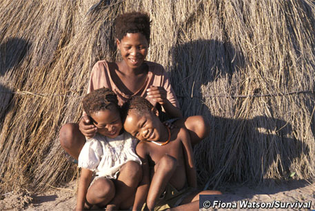 Photo: A Basarwa family in Kalahari desert of Botswana (Photo: Survival International) image