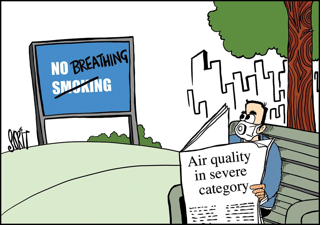 Severely polluted air bars people from breathing