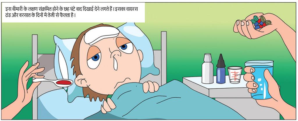 इस बीमारी के लक्षण संक्रमित होने के छह घंटे बाद दिखाई देने लगते हैं। इसका वायरस ठंड और बरसात के दिनों में तेजी से फैलता है। 