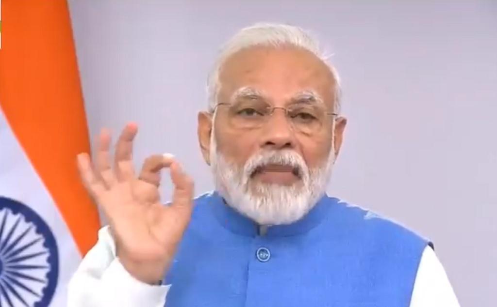 कोविड-19 के मुद्दे पर राष्ट्र को संबोधित करते प्रधानमंत्री नरेंद्र मोदी। फोटो: पीआईबी