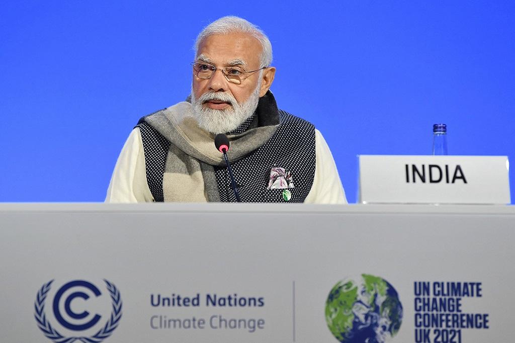 ग्लासगो में चल रहे कॉप 26 में शामिल भारत के प्रधानमंत्री नरेंद्र मोदी। फोटो: पीआईबी ग्लासगो में चल रहे कॉप 26 में शामिल भारत के प्रधानमंत्री नरेंद्र मोदी। फोटो: पीआईबी