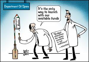 Spacing out Budget cartoon: Sorit Gupto