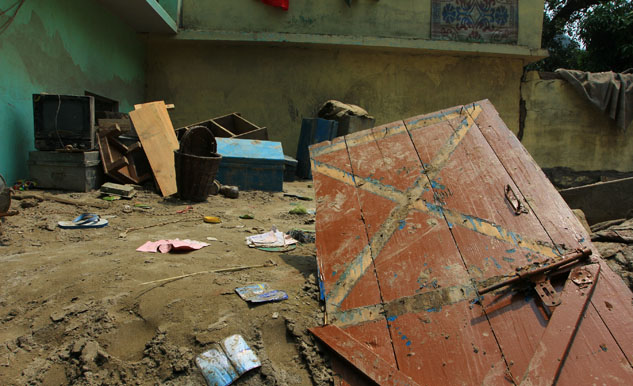 A bird's eye view of area around Govindghat in Uttarakhand. The army is working on laying a cable bridge